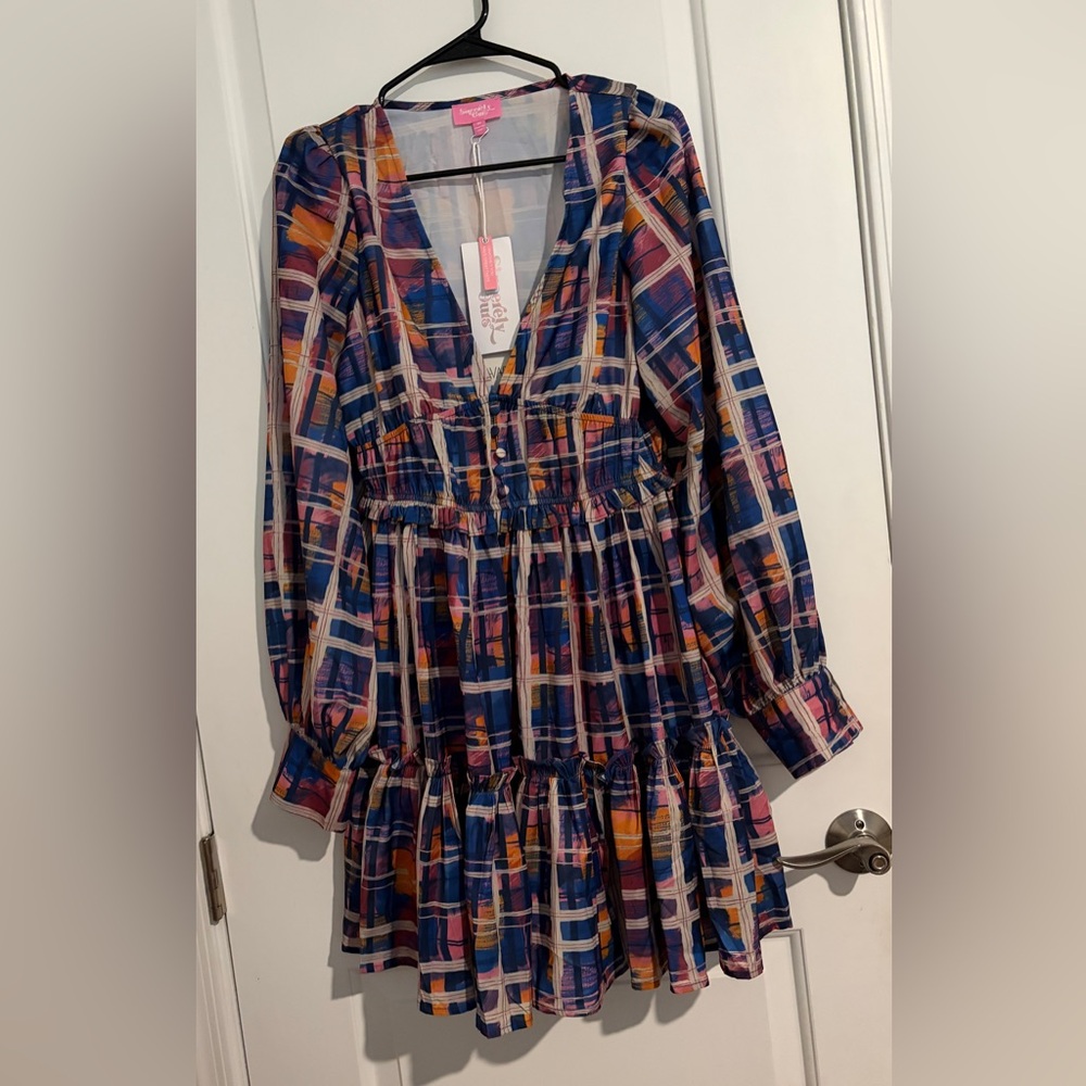 Colorful Plaid Dress, Sincerely Ours Size Medium